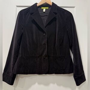 Sigrid Olsen Black Velvet Blazer Jacket | Women’s Size 6 Classic Tailored